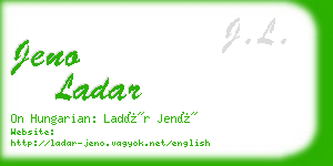 jeno ladar business card